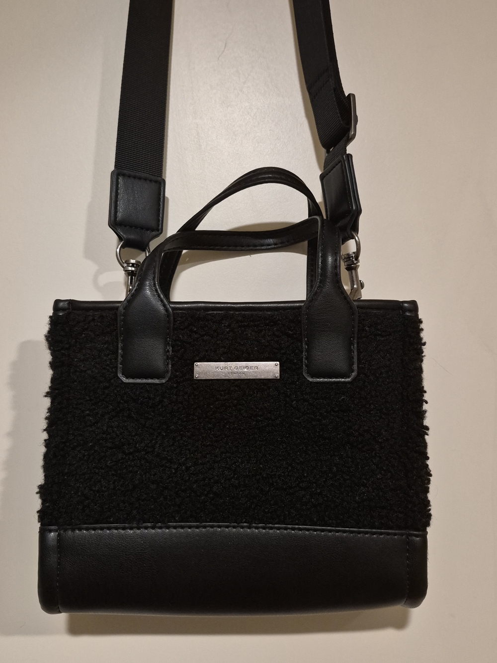 Kurt Geiger London Extra Small Faux Shearling Surrey Tote Bag
